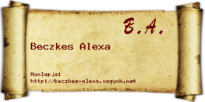Beczkes Alexa névjegykártya